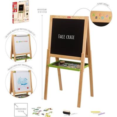 Groot houten multifunctioneel bord met tekenfunctie - JEUJURA - Krijtbord, magnetische witte zijde