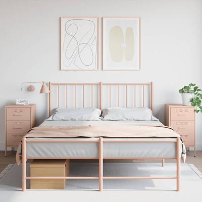 Nachtkastjes 2 st 36x39x68 cm staal roze