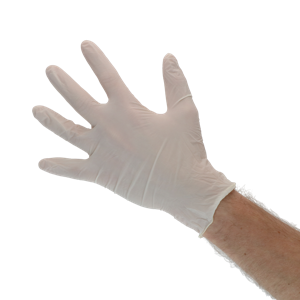 Handschoen Latex gepoederd L (8-9)