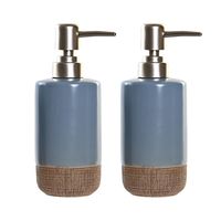 2x stuks zeeppompje/dispenser polystone korenblauw 18 cm - thumbnail