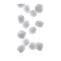 Decoris Sneeuwballen slinger - 2x - wit - 180 cm - sneeuwversiering - Kerstmis decoratie