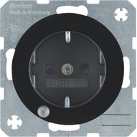 Berker wandcontactdoos LED controlelamp R1/R3 zwart 41102045