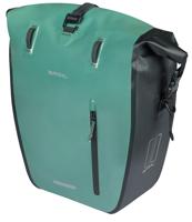 Basil Enkele fietstas rivo l tarppaulin mik 25-31l 14 x 28 x 43 cm - groen/zwart