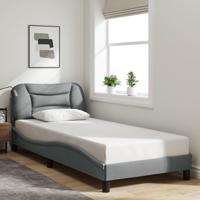 Bedframe zonder matras 90x200 cm stof lichtgrijs