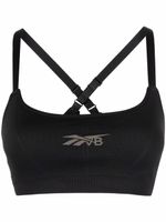 Reebok brassière de sport à logo imprimé - Noir
