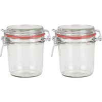 2x Weckpotten/inmaakpotten 400 ml met beugelsluiting