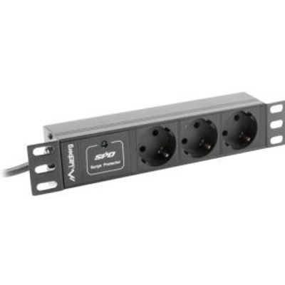 Lanberg PDU-03F-0200-BK energiedistributie 3 AC-uitgang(en) 1U Zwart