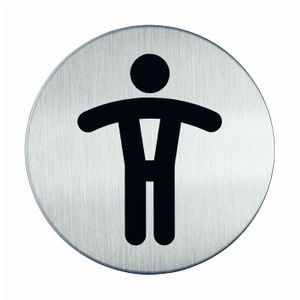 Novioproducts Pictogram zelfklevend rond herentoilet RVS