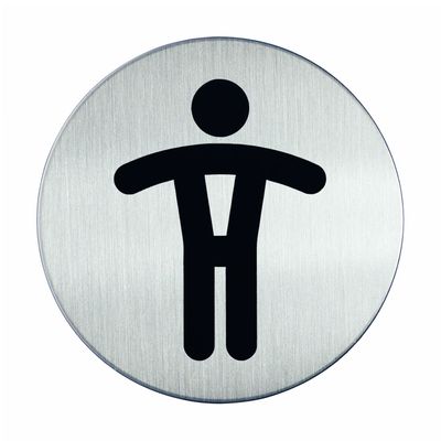 Novioproducts Pictogram zelfklevend rond herentoilet RVS
