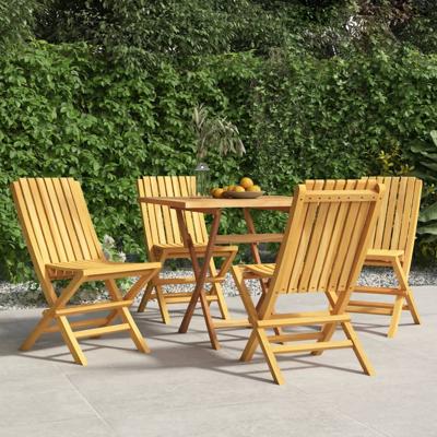 Tuinstoelen 4 st inklapbaar 47x47x89 cm massief teakhout