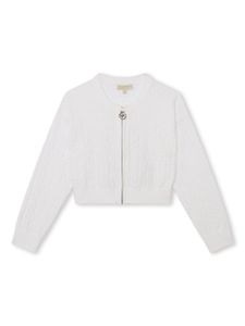 Michael Kors Kids veste bomber texturée à col officier - Blanc