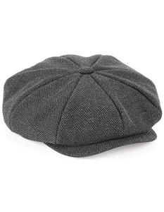 Beechfield CB628 Heritage Baker Boy Cap - Charcoal Herringbone - L/XL