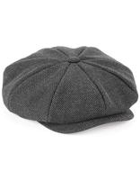 Beechfield CB628 Heritage Baker Boy Cap - Charcoal Herringbone - L/XL - thumbnail