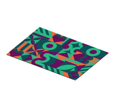 Rechthoekige placemats Gekleurd geometrisch patroon