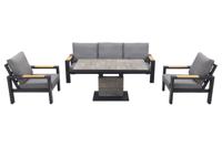 Hammelton stoel-bank loungeset met Jersey verstelbare tuintafel - 4-delig - thumbnail