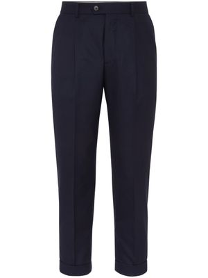 Brunello Cucinelli pantalon de costume à taille mi-haute - Bleu