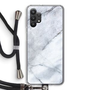 Witte marmer: Samsung Galaxy A32 5G Transparant Hoesje met koord