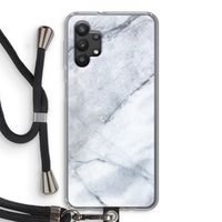 Witte marmer: Samsung Galaxy A32 5G Transparant Hoesje met koord