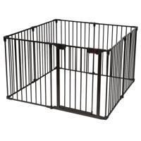 8-Delige Inklapbare Omheining Dierenbox Beschermende Binnenomheining Zwart