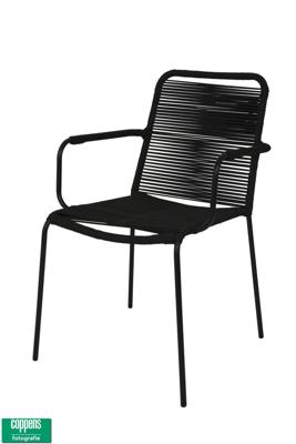 Denver dining tuinstoel stapelbaar rope Zwart Denver dining tuinstoel stapelbaar rope Zwart