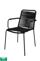 Denver dining tuinstoel stapelbaar rope Zwart