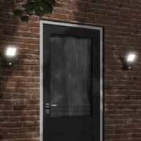 VidaXL Buitenwandlamp led met sensors gegoten aluminium zwart