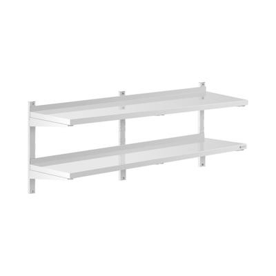 Wandrek van roestvrij staal - 2 planken - 40 x 150 cm