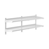 Wandrek van roestvrij staal - 2 planken - 40 x 150 cm