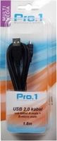 Enzo Pro-1 USB kabel A-male -> B-micro male 1,8 meter - 9280180 - thumbnail
