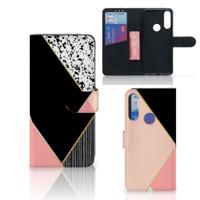 Alcatel 1S 2020 | Book Case | Zwart Roze Vormen