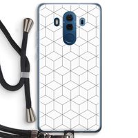 Zwart-witte kubussen: Huawei Mate 10 Pro Transparant Hoesje met koord