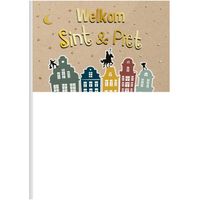 Sinterklaas zwaaivlaggetjes Welkom Sint en Piet 30 x 20 cm   -