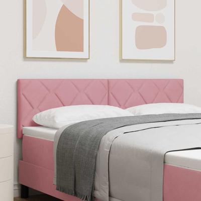 Hoofdbord Wandgemonteerd Geometrisch Roze 160 cm Fluweel