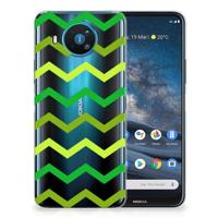 Nokia 8.3 | TPU bumper | Zigzag Groen
