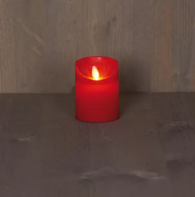LED Kaars Wax Rood 10cm