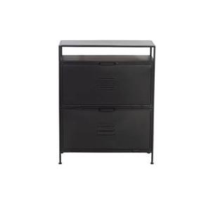 Giga Meubel - Schoenenkast Zwart - Metaal - 70x32x90cm - Kast Locker