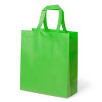 Draagtas/schoudertas/boodschappentas - met hengsels - groen - 35 x 40 x 15 cm - polyester