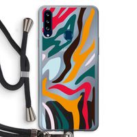 Colored Zebra: Samsung Galaxy A20s Transparant Hoesje met koord