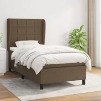 Boxspring met matras stof donkerbruin 80x200 cm