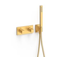 Douchekraan Tres B-System | Inbouw | Thermostaatkraan | Excl.Inbouwdeel | 2-weg | Rechthoek | 24k Goud mat
