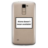 Alone: LG K10 (2016) Transparant Hoesje