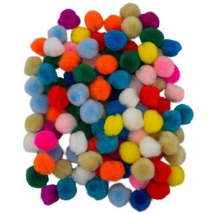 Pompons - 200x - gekleurd - 10 mm - hobby/knutsel materialen