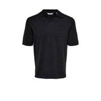 ONLY & SONS fijngebreide regular fit polo Ace donkerblauw - thumbnail