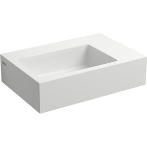 Fontein Clou Flush 2 36x24.5x9cm Aluite Mat Wit (Met Voorbewerkt Kraangat Rechts)