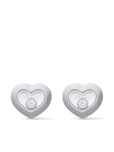 Chopard puces d'oreille Happy Diamonds en or blanc 18ct - Argent