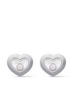 Chopard puces d'oreille Happy Diamonds en or blanc 18ct - Argent