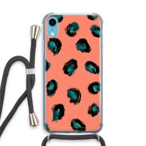 Pink Cheetah: iPhone XR Transparant Hoesje met koord
