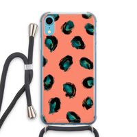 Pink Cheetah: iPhone XR Transparant Hoesje met koord