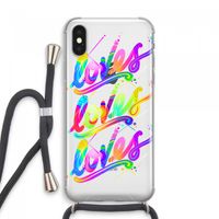 Loves: iPhone XS Max Transparant Hoesje met koord Loves: iPhone XS Max Transparant Hoesje met koord