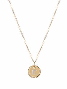 David Yurman collier en or 18ct à pendentif Initial E serti de diamants